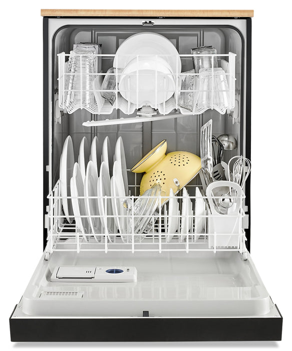 Lave-vaisselle portatif Whirlpool de 24 po et de 64 dBA avec commandes à l’avant - noir - WDP370PAHB