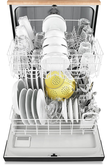 Lave-vaisselle portatif Whirlpool de 24 po et de 64 dBA avec commandes à l’avant - noir - WDP370PAHB