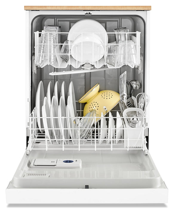 Lave-vaisselle portatif Whirlpool de 24 po et de 64 dBA avec commandes à l’avant - blanc - WDP370PAHW