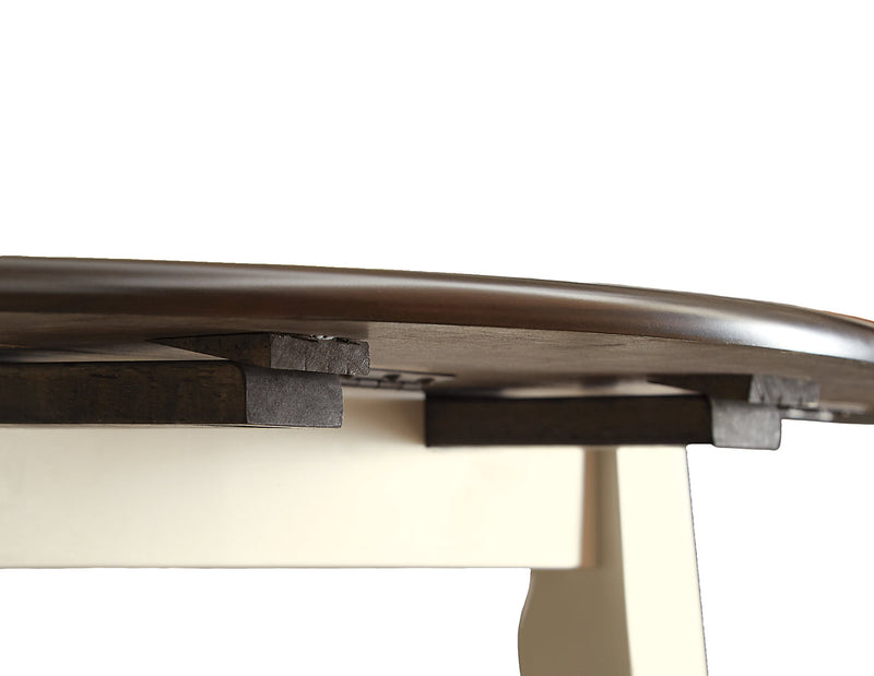 Table de salle à manger ronde Woodanville de 40,5 po à abattant - deux teintes, blanc et brun