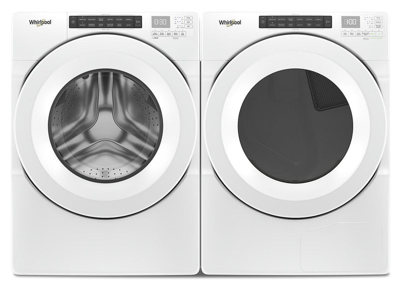 Laveuse chargement frontal 5,0 pi³, sécheuse électrique chargement frontal 7,4 pi³ Whirlpool - blanches