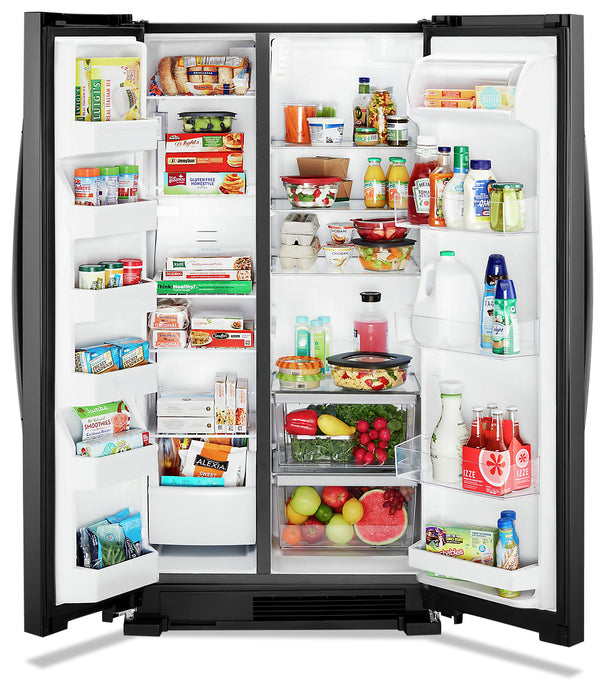 Réfrigérateur Whirlpool de 25 pi³ et de 36 po à compartiments juxtaposés - noir - WRS315SNHB