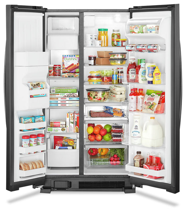 Réfrigérateur Whirlpool de 25 pi³ et de 36 po à compartiments juxtaposés - noir - WRS325SDHB