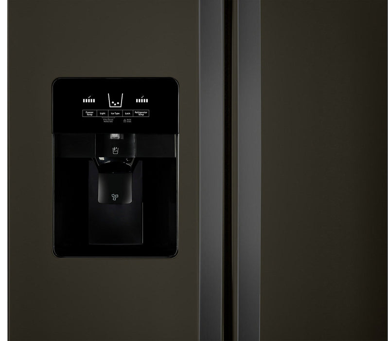 Réfrigérateur Whirlpool de 25 pi³ et de 36 po à compartiments juxtaposés - acier inoxydable noir - WRS325SDHV