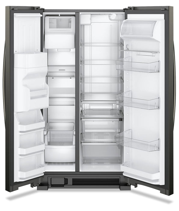 Réfrigérateur Whirlpool de 25 pi³ et de 36 po à compartiments juxtaposés - acier inoxydable noir - WRS325SDHV