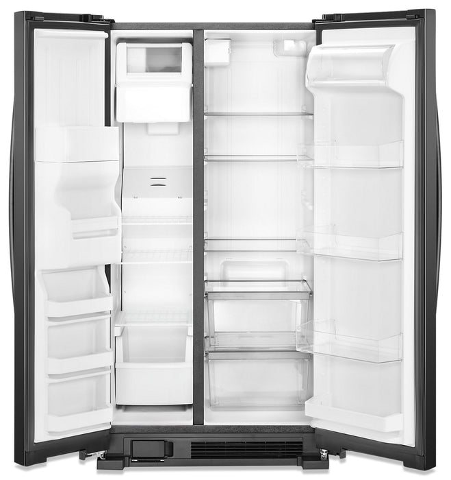 Réfrigérateur Whirlpool de 25 pi³ et de 36 po à compartiments juxtaposés - noir - WRS335SDHB