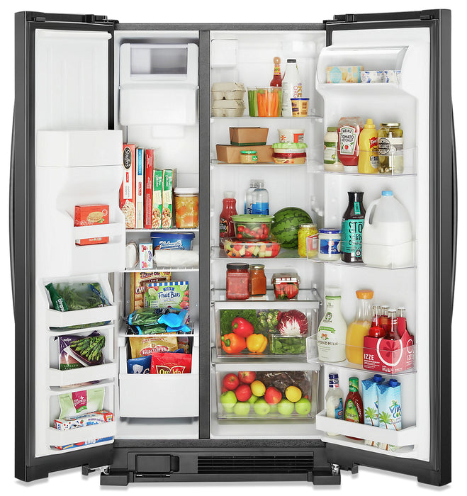 Réfrigérateur Whirlpool de 25 pi³ et de 36 po à compartiments juxtaposés - noir - WRS335SDHB