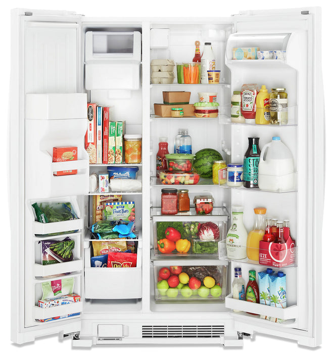 Réfrigérateur Whirlpool de 25 pi³ et de 36 po à compartiments juxtaposés - blanc - WRS335SDHW