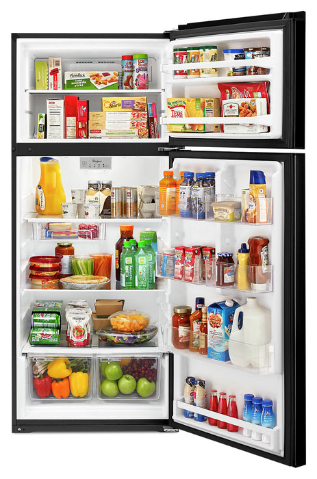 Réfrigérateur Whirlpool de 18 pi³ et de 28 po à congélateur supérieur - noir - WRT518SZFB