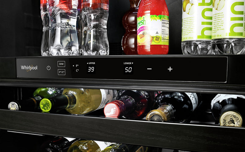 Refroidisseur à boissons Whirlpool de 5,2 pi³ et de 24 po sous le comptoir - acier inoxydable résistant aux traces de doigts - WUB35X24HZ