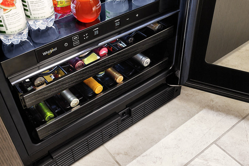 Refroidisseur à boissons Whirlpool de 5,2 pi³ et de 24 po sous le comptoir - acier inoxydable résistant aux traces de doigts - WUB35X24HZ