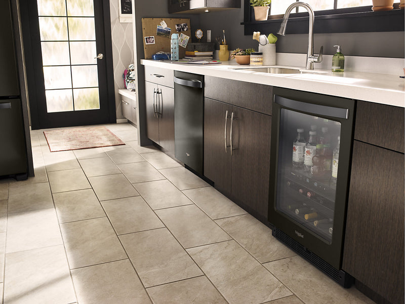 Refroidisseur à vin Whirlpool de 5,2 pi³ et de 24 po sous le comptoir - acier inoxydable noir - WUB50X24HV