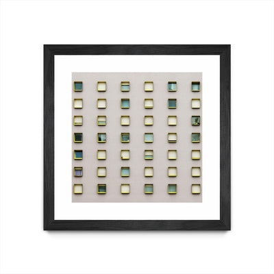 "Windows Ii" Matted and Framed Black 36x36 Wall Art