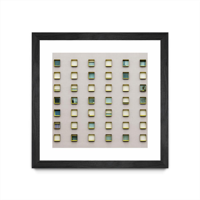 Œuvre d’art murale encadrée noire et mate « Windows Ii » 36 x 36