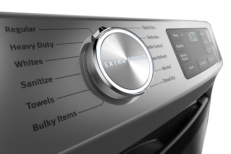 Laveuse frontale 5,5 pi3 avec Extra Power et sécheuse électrique vapeur 7,3 pi³ Maytag - ardoise