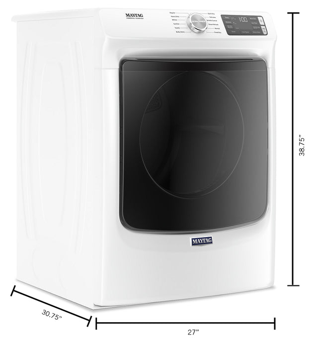 Sécheuse à gaz à la vapeur Maytag de 7,3 pi³ - blanche - superposable - MGD6630HW