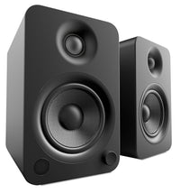 Haut-parleurs d'étagère Kanto YU4 alimentés par Bluetooth avec préamplificateur phono pour tourne-disques