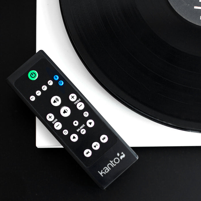 Haut-parleurs d'étagère Kanto YU4 alimentés par Bluetooth avec préamplificateur phono pour tourne-disques 