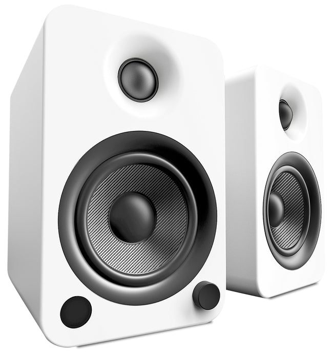 Haut-parleurs d'étagère Kanto YU4 alimentés par Bluetooth avec préamplificateur phono pour tourne-disques 
