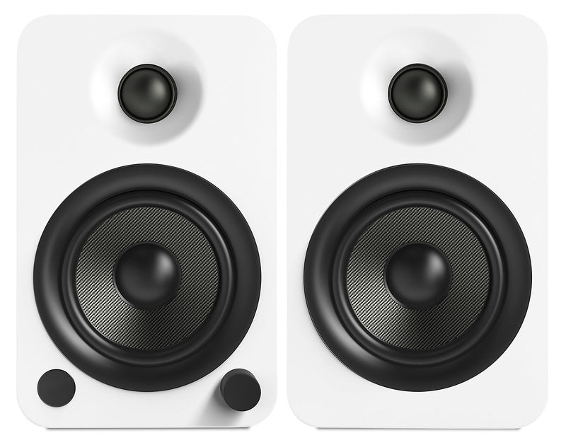 Haut-parleurs d'étagère Kanto YU4 alimentés par Bluetooth avec préamplificateur phono pour tourne-disques 