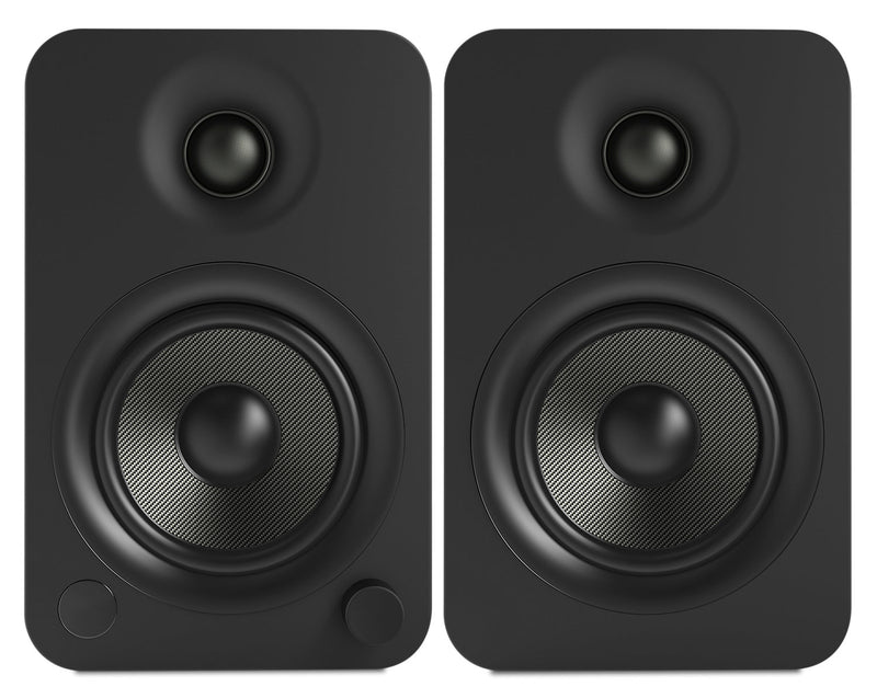 Haut-parleurs d'étagère Kanto YU6 alimentés par Bluetooth avec préamplificateur phono pour tourne-disques 