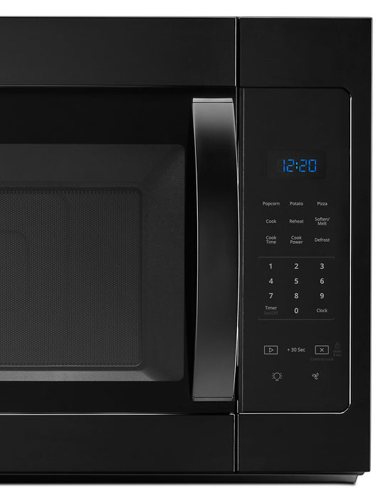 Four à micro-ondes à hotte intégrée Whirlpool de 1,7 pi³ avec cuisson à 900 W - noir - YWMH31017HB