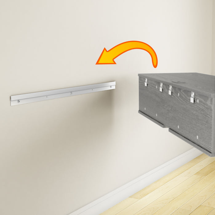 Console multimédia murale City Life - chêne vieilli