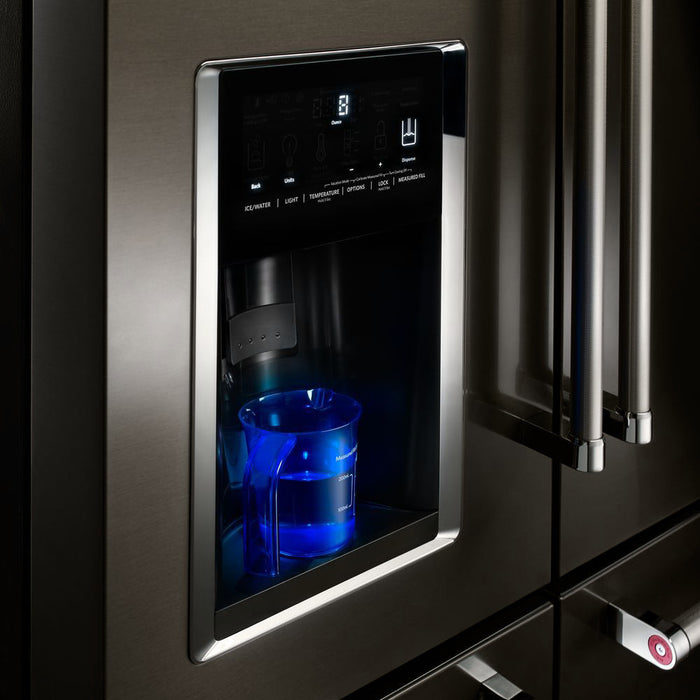 Réfrigérateur KitchenAid de 24 pi³ et de 36 po à multiples portes et à portes françaises - acier inoxydable noir - KRMF706EBS