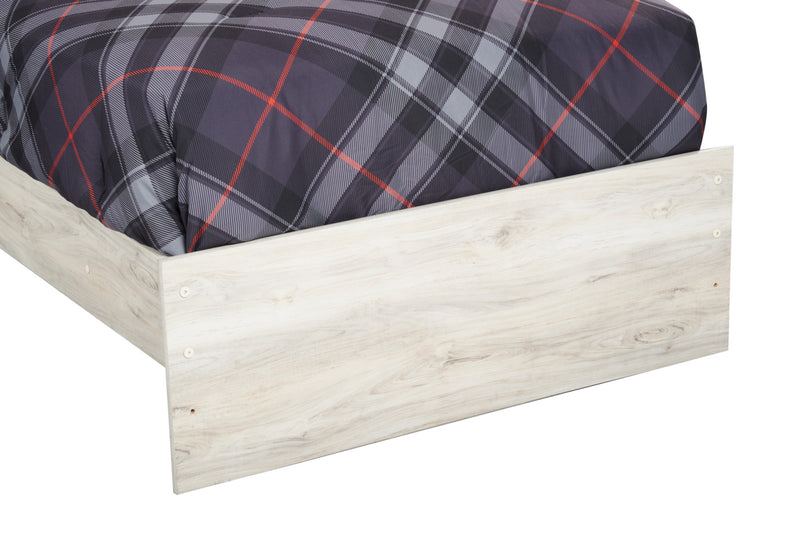 Lit à panneau Abby pour enfants avec tête de lit, cadre de lit, éclairage à DEL et port USB, blanc - format lit simple