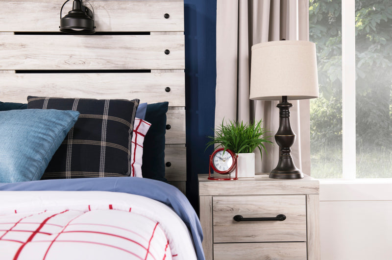 Lit à panneau Abby pour enfants avec tête de lit, cadre de lit, éclairage à DEL et port USB, blanc - format lit simple