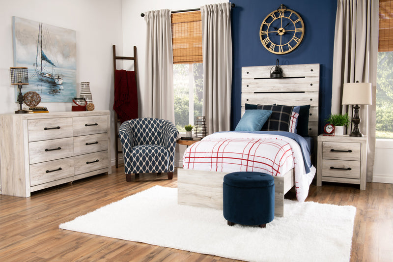 Table de nuit Abby de 21,8 po (L) x 24,5 po (H) à 2 tiroirs avec port USB - blanche