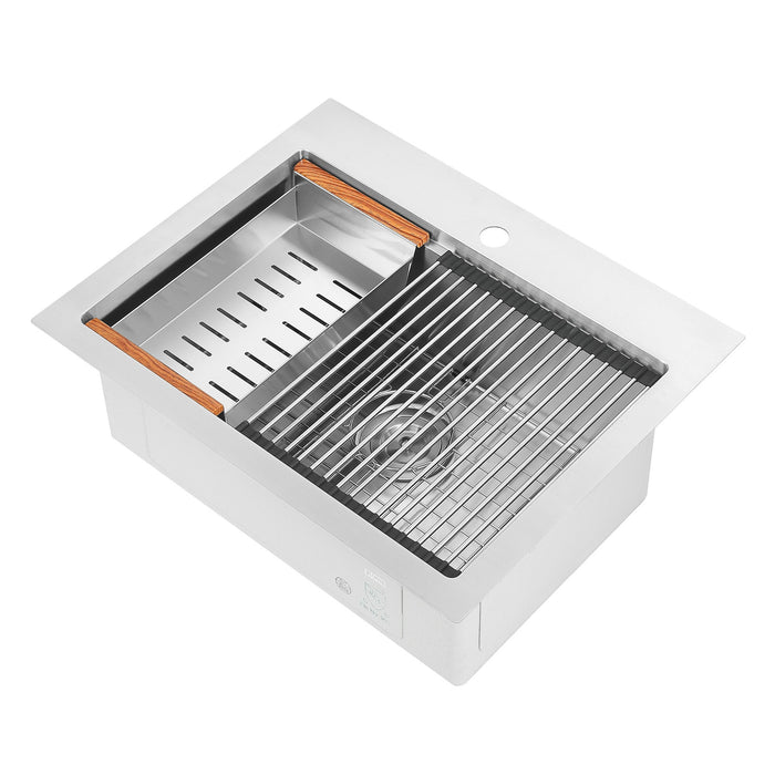 Évier de cuisine poste de travail encastré Ancona de 25 po - AN-3126