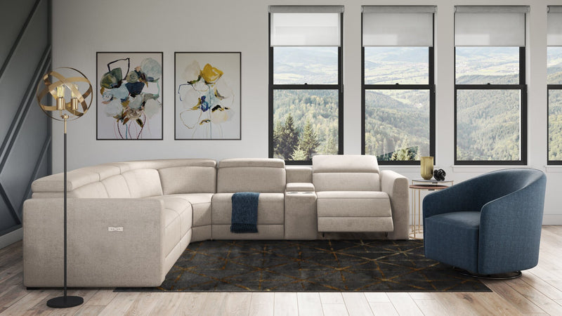 Sofa sectionnel à inclinaison électrique Adelaide 6 pièces - gris 