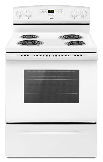 Amana 4.8 Cu. Ft. Electric Freestanding Range – YACR4303MFW - Electric Range in White