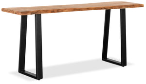 Table de salon rustique Agra de 51 po - brune et noire avec pattes en fer