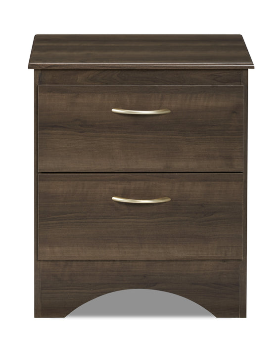 Table de nuit Aida de 19,2 po (L) x 22,2 po (H) à 2 tiroirs, fabriquée au Canada - brune