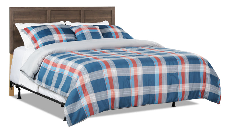 Tête de lit à panneau Aida fabriquée au Canada, brune - format grand lit