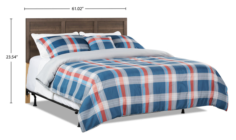 Tête de lit à panneau Aida fabriquée au Canada, brune - format grand lit