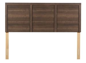 Tête de lit à panneau Aida fabriquée au Canada, brune - format grand lit