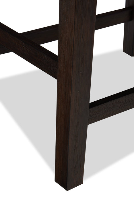 Tabouret Astoria de hauteur comptoir avec tissu de cuir végétalien - brun et gris