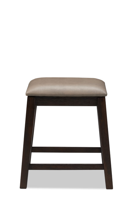 Tabouret Astoria de hauteur comptoir avec tissu de cuir végétalien - brun et gris