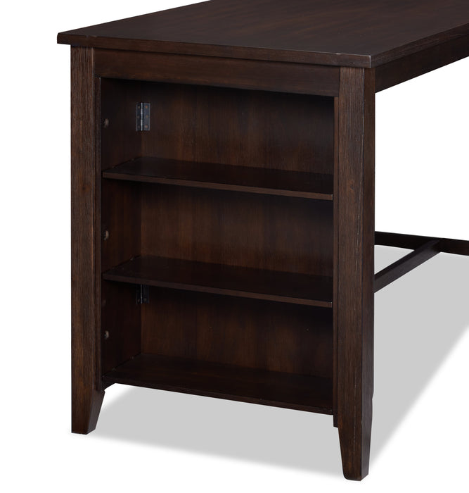 Table de salle à manger Astoria de 60 po (L) de hauteur comptoir avec tablettes intégrées - brune