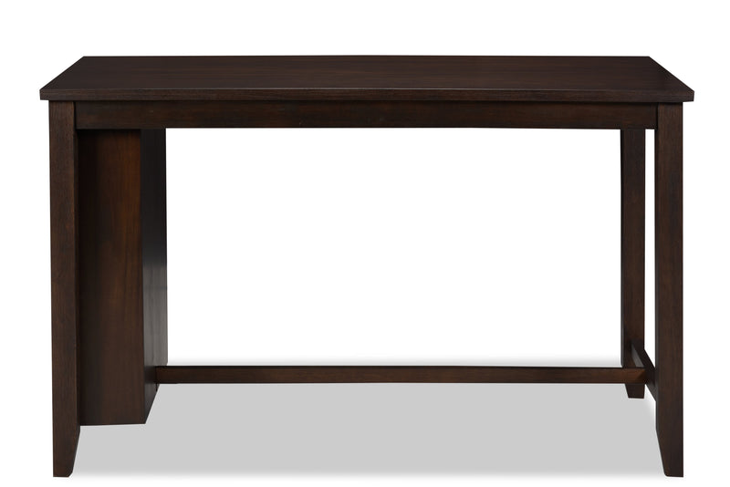 Table de salle à manger Astoria de 60 po (L) de hauteur comptoir avec tablettes intégrées - brune