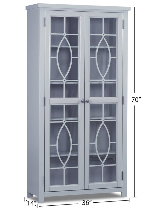 Armoire vitrée Athena de 36 po - grise