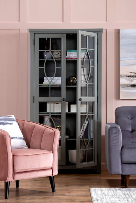 Armoire vitrée Athena de 36 po - grise
