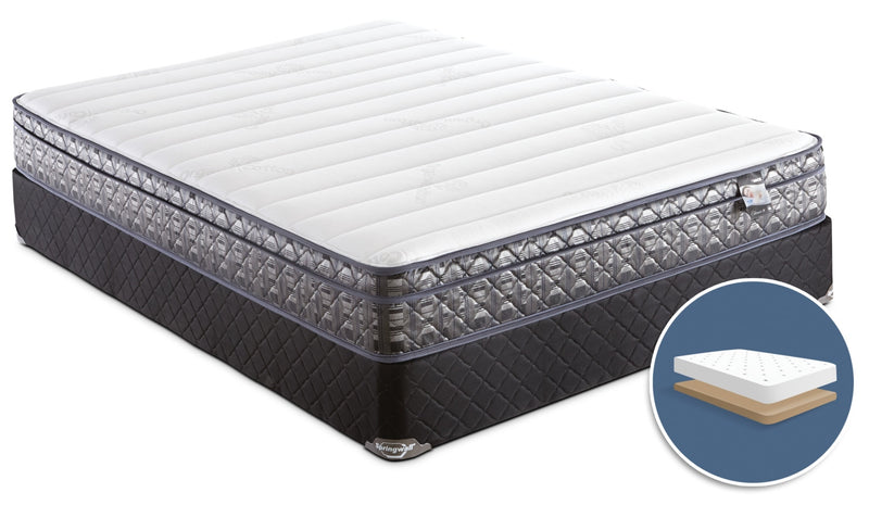Ensemble matelas ferme à Euro-plateau à profil bas Endeavour 4 de Springwall pour grand lit