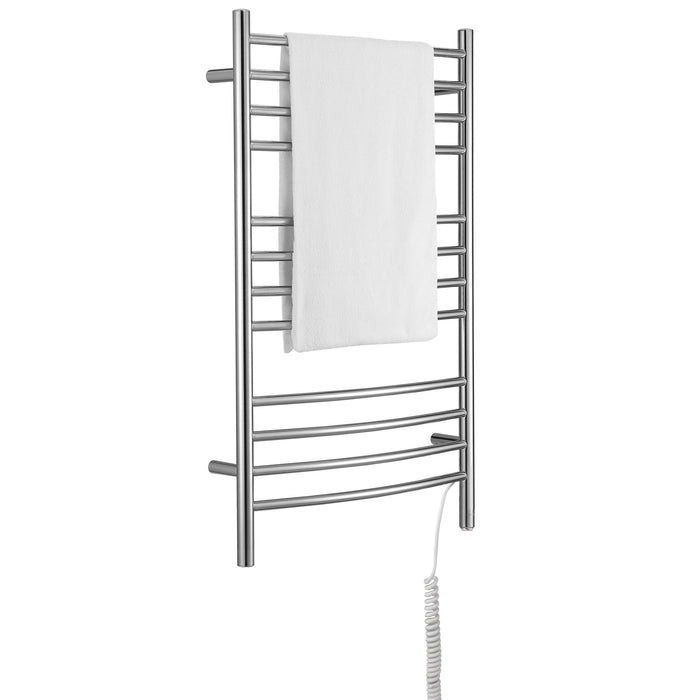 Porte-serviettes chauffant électrique Lustra d’Ancona 12 barres courbées, câblé et branché - AN-5342