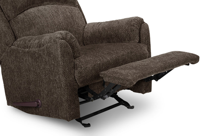 Fauteuil coulissant inclinable Baron de 32 po fabriqué au Canada en tissu de chenille - brun