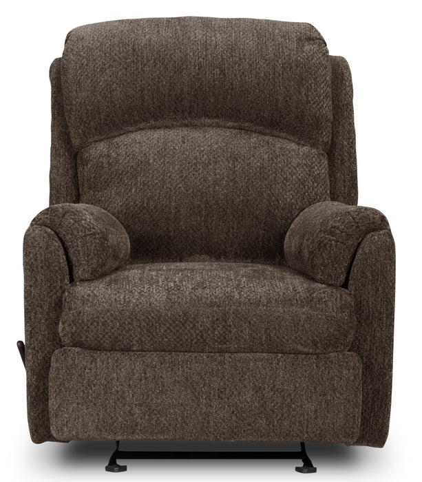 Fauteuil coulissant inclinable Baron de 32 po fabriqué au Canada en tissu de chenille - brun