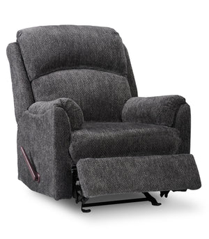 Fauteuil coulissant inclinable Baron de 32 po fabriqué au Canada en tissu de chenille - gris